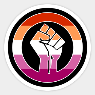 Black Lives Matter Fist Circled LGBTQ Flag Lesbian Pride Sticker